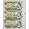 LOT OF 3 - 1973 CDN $1 BANKNOTES - SEQUENTIAL & UNCIRCULATED