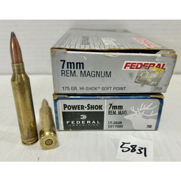AMMO: 40X FEDERAL 7MM REM MAG 175GR. SP 