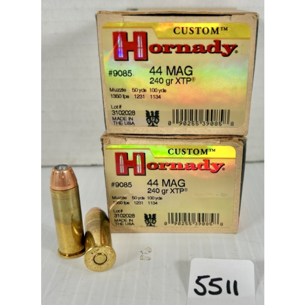 AMMO: 38X HORNADY .44 REM MAG - 240 GR HP