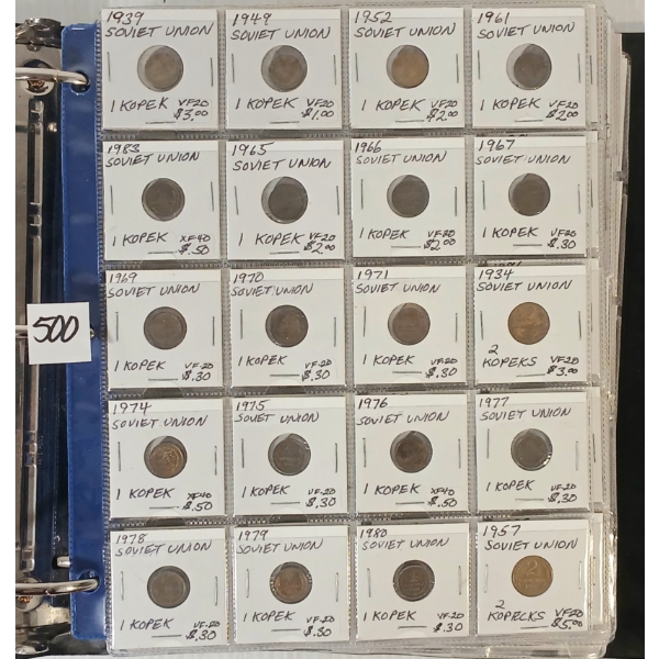WORLD COINS BINDER - INCL SLOVAKIA - SOVIET UNION