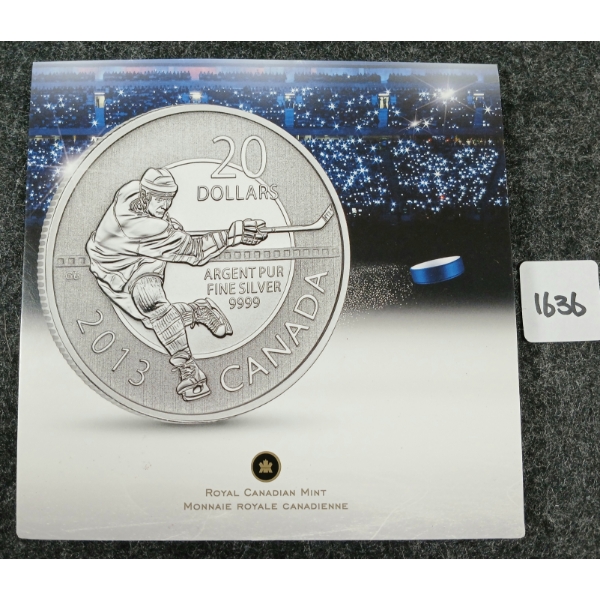2013 RCM $20 SILVER COIN - ICE HOCKEY