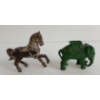 Image 2 : LOT OF 2 - CAST IRON HORSE & ELEPHANT COIN BANKS