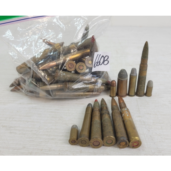 AMMO: 50X MIXED - INCL .357MAG, .30-06SPRG, MILITARY ISSUE, ETC