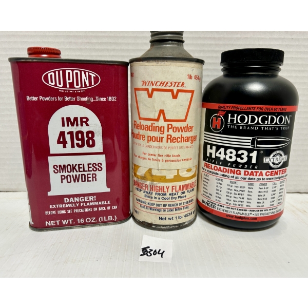 JOB LOT - POWDER: 0.25 LB EACH - IMR 4198, WIN 748, H4831