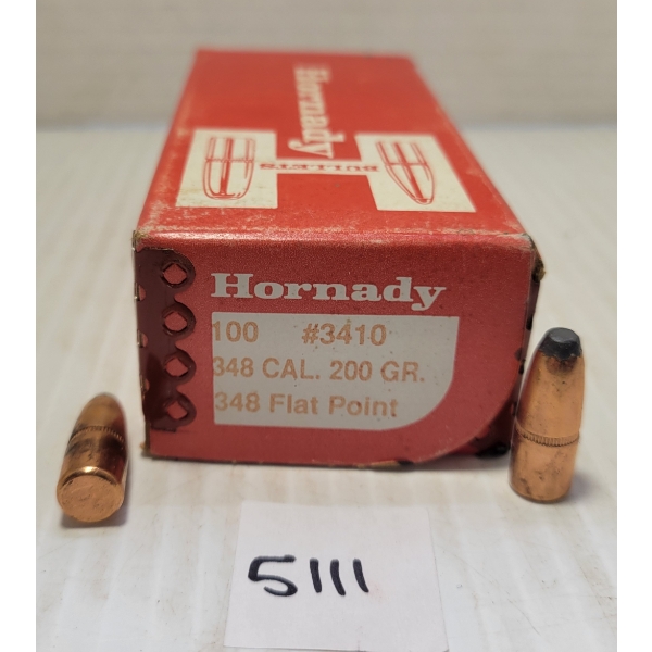 BULLETS: 100X HORNADY .348 - 200 GR - FLAT POINT 