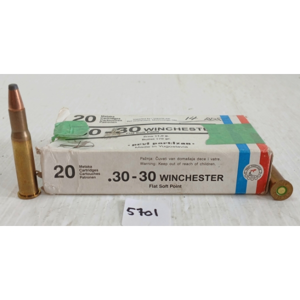 AMMO: 14X PRVI. PARTIZAN .30-30 WIN - 170GR