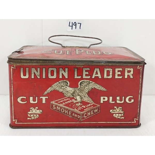 UNION LEADER CUT PLUG TOBACCO TIN