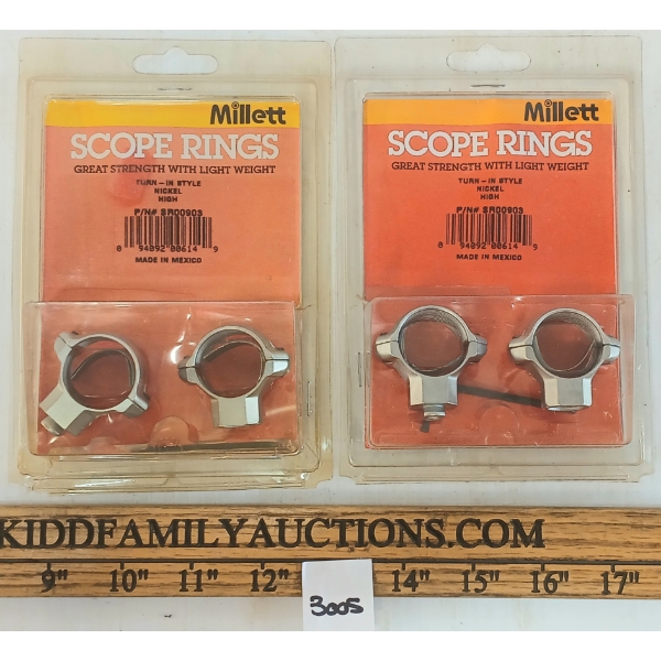 LOT OF 2 - MILLET SCOPE RINGS - HIGH TURN-IN STYLE