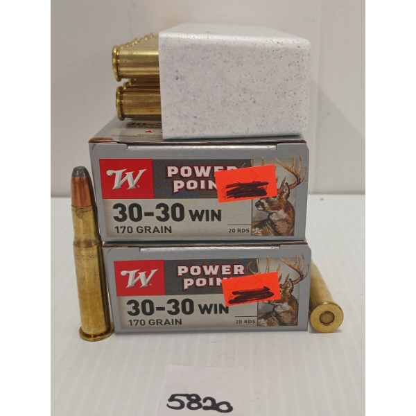 AMMO: 40X WINCHESTER WHITETAIL DEER .30-30 WIN - 170GR - PP