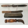 Image 3 : LOT OF 4 - VINTAGE KNIVES & SHARPENING BLOCK