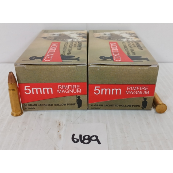 AMMO: 100X CENTURION VARMINT 5MM RIMFIRE MAG - 30GR - JHP