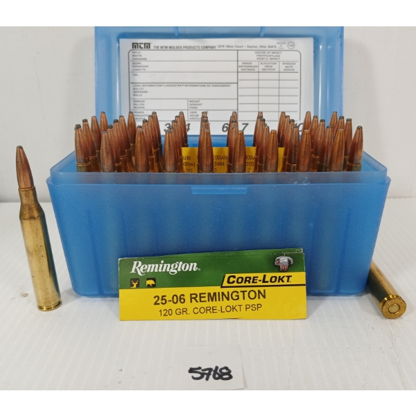 AMMO: 50X REMINGTON .25-06 REM - 120GR - CORE-LOKT PSP - FACTORY LOADS