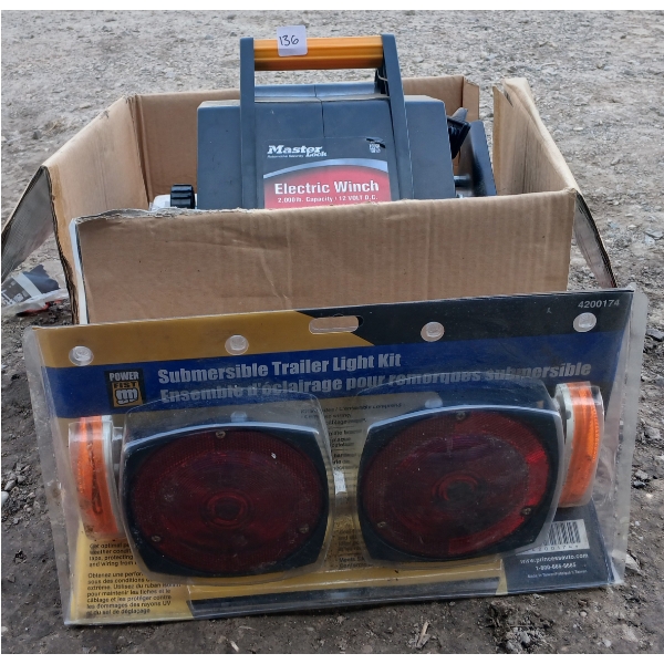 LOT OF 2 - MASTERLOCK WINCH & POWERFIST SUBMERSIBLE TRAILER LIGHTS