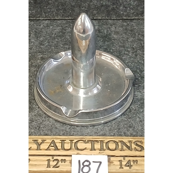 LOT OF 2 - 1942 M18 75MM ROUND TRENCH ART LIGHTER & ASHTRAY 