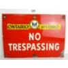Image 1 : ONTARIO HYDRO NO TRESPASSING SSP SIGN