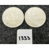 Image 1 : LOT OF 2 - 1963 CDN SILVER DOLLARS - VOYAGEUR 