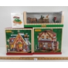 LOT OF 4 - LEMAX & HALLMARK CHRISTMAS VILLAGE ACCESS. - INCL SANTA'S CABIN