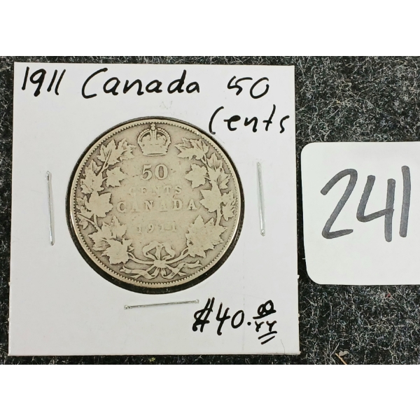 1911 CDN 50 CENT SILVER COIN