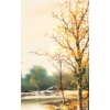 Image 2 : AUTUMN LAKE BY M. KOWALCZYKOWSKI - FRAMED OIL ON CANVAS