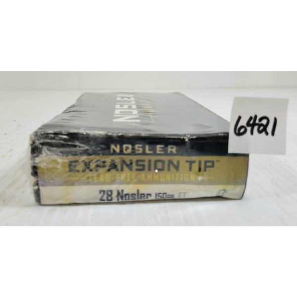 AMMO: 20X NOSLER EXPANSION TIP .28 NOSLER - 150GR - ET - SEALED
