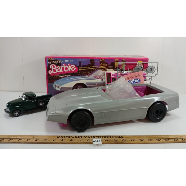 LOT OF 2 - MATTEL BARBIE SILVER 'VETTE & MBI '53 CHEVROLET PICKUP MODELS
