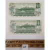 Image 2 : LOT OF 2 - 1973 CDN $1 REPLACEMENT BANKNOTES
