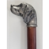 Image 4 : RED WOOD WALKING STICK W/ DOG HEAD POMMEL