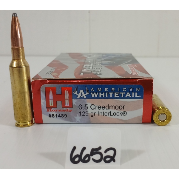 AMMO: 20X HORNADY 6.5 CREEDMOOR - 129 GR.