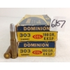 Image 1 : AMMO / BRASS: 40X DOMINION .303SAV - 190GR - KKSP - 8X BRASS ONCE FIRED