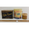 LOT OF 3 - TOFFEE ROYAL, LOWNEY'S HARD CANDY TINS & MAC LAREN'S CHEESE BOX