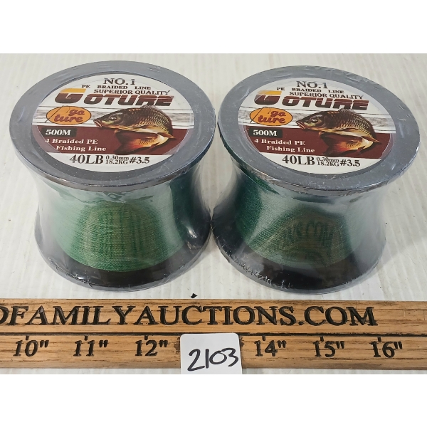 LOT OF 2 - GOTURE 4 BRAIDED PE FISHING LINE - 40LBS