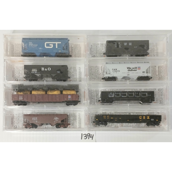 LOT OF 8 - MICRO TRAINS - GRAND TRUNK WESTERN RAILWAY, MILWAUKEE ROAD, BALTIMORE & OHIO, ETC