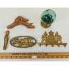 Image 2 : JOB LOT - BRASS DUCK HEAD DOOR KNOCKER & KEY HOLDER W/ COAT OF ARMS ETC