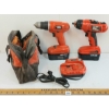Image 2 : JOB LOT - BLACK & DECKER 18V CORDLESS DRILLS, BATTERY CHARGER, DRILL BITS & TOOL BAG