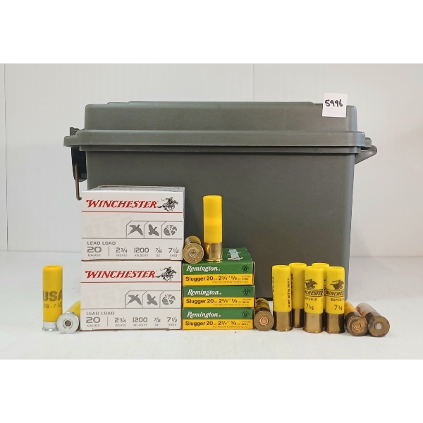 AMMO: 73X REMINGTON & WINCHESTER 20GA - 2 3/4IN - #7 1/2 & SLUG 