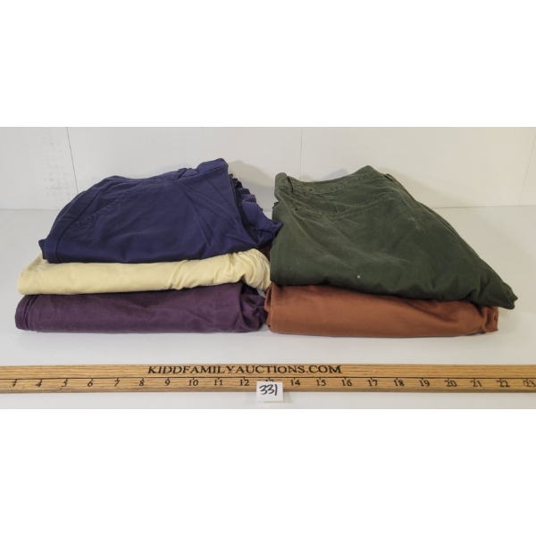 LOT OF 5 - MEN'S WESC & LIFETIME PANTS - FT EDDY, BOB CHINO & KHAKI COLYPSO STYLES