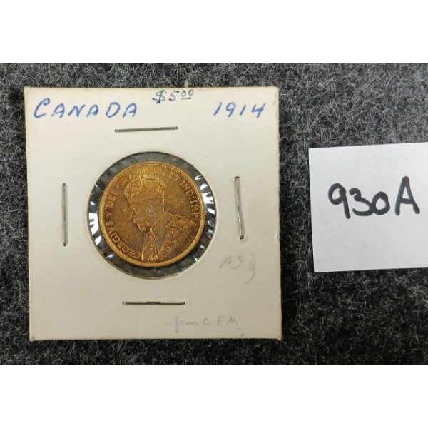 1914 CDN $5 GOLD COIN