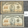 Image 1 : LOT OF 2 - 1923 DOMINION OF CANADA 25 CENT BANKNOTES 