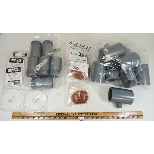 JOB LOT - O RINGS - RIPTIE RIP WRAP & CPVC PIPES