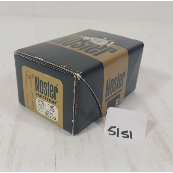 BULLETS: 50X NOSLER PARTITION .270 - 140GR - SPITZER - SEALED