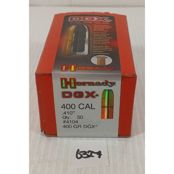 BULLETS: 50X HORNADY DGX .400 - 400GR - SEALED