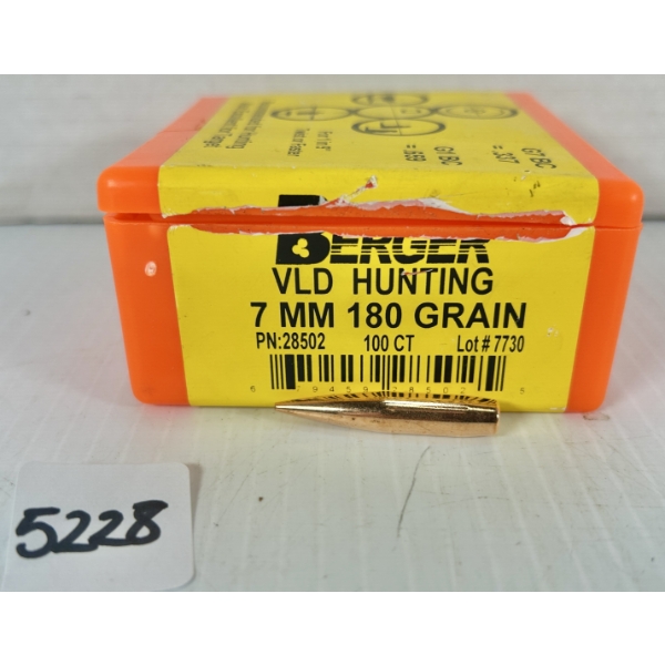 BULLETS: APPROX 45X BERGER 7MM 180GR. HP 