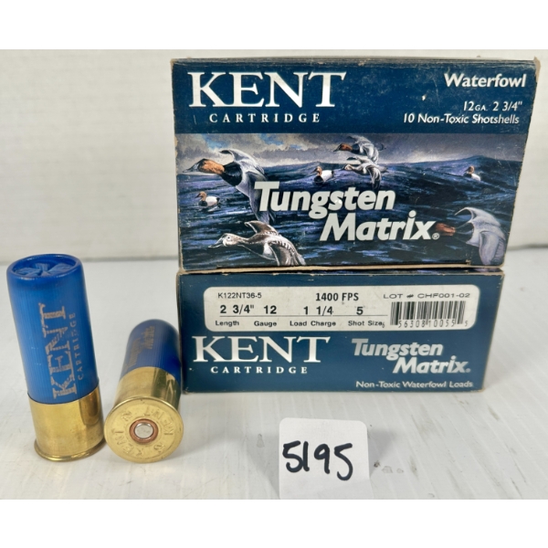 AMMO: 20X KENT 12 GA 2-3/4IN NO5 TUNGSTEN