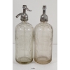 Image 1 : LOT OF 2 - SCHULTZ CARBONIC - CLEAR PANELLED W/ MOULDINGS - SELTZER BOTTLES