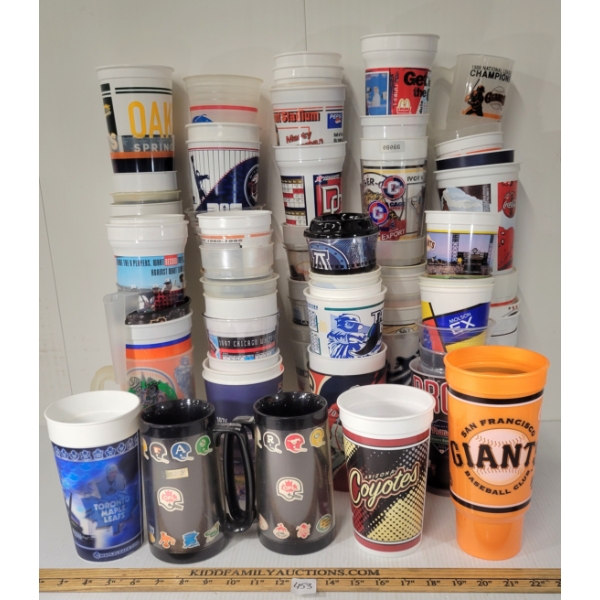 JOB LOT - ASSORTED SPORTS STADIUM COLLECTIBLE CUPS & MUGS