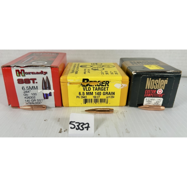 BULLETS: APPROX 190X MIXED 6.5 MM 140 GR HP & POLY TIP