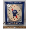 Image 1 : LOT OF 2 - PABST BLUE RIBBON BEER LIGHT UP SIGN & WALL CLOCK