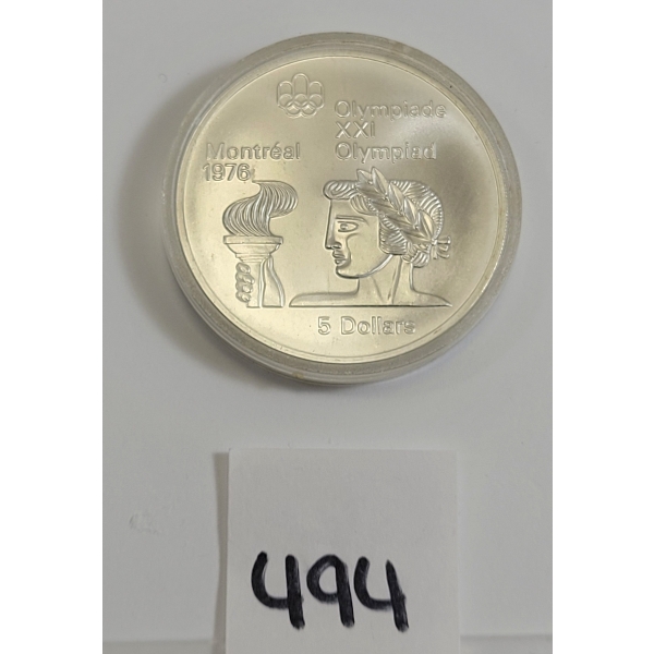 1976 CDN MONTREAL OLYMPIAD $5 SILVER COIN
