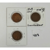 Image 2 : LOT OF 3 - 1908-1910 CDN LARGE PENNIES
