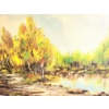 Image 2 : AUTUMN SUNRISE AT THE RIVER BY LEONI - FRAMED OIL ON CANVAS